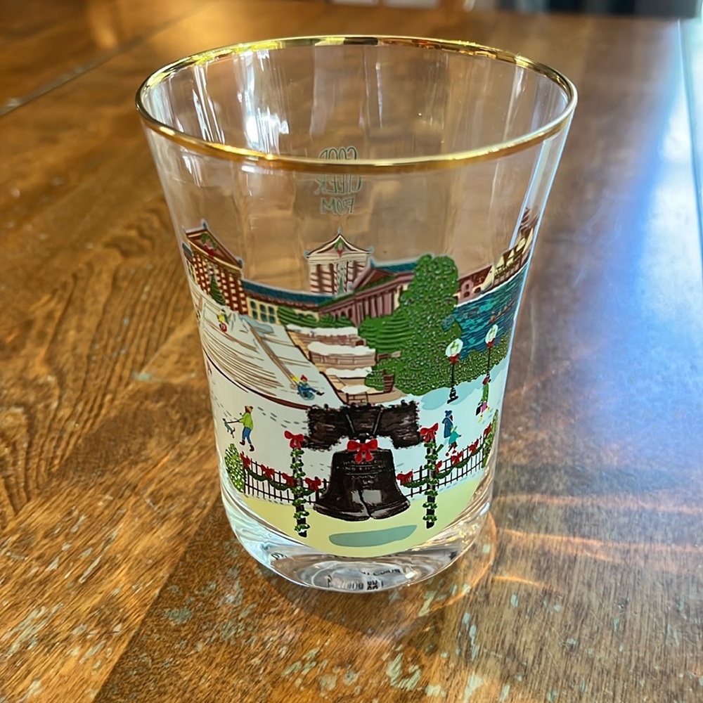 Anthropologie Home Philly Holiday In The City Juice Glass